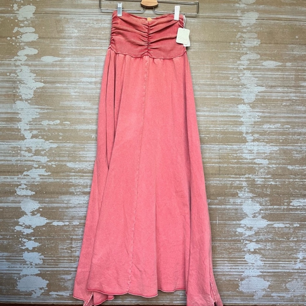 Free People Fp One Melanie Convertible Skirt Smocked Ruched Strapless Dress Xs